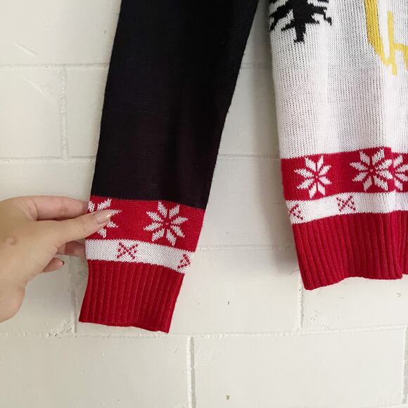 TIPSY ELVES Santa Yellow Snow Ugly Christmas Sweater Medium M - Picture 7 of 10